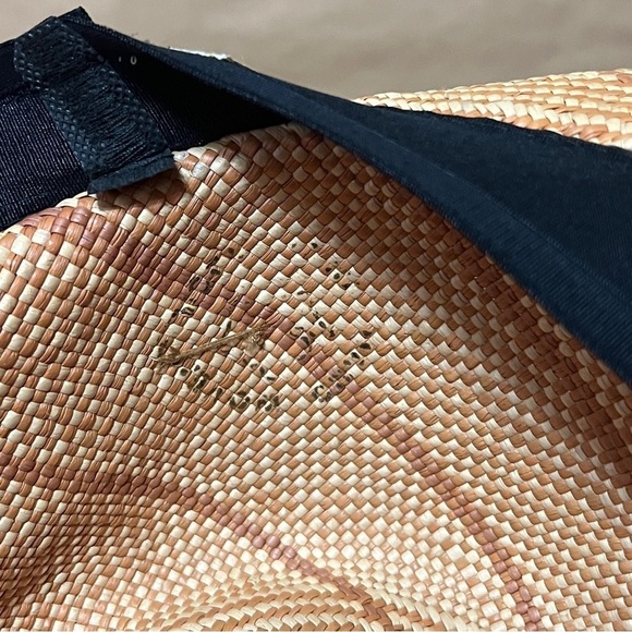 Freya | Twist Hat Natural Straw Woven Sun Stripe Detail Sunhat Size S/M - Picture 9 of 9